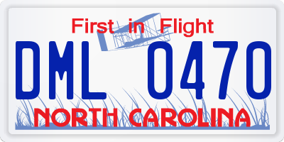 NC license plate DML0470