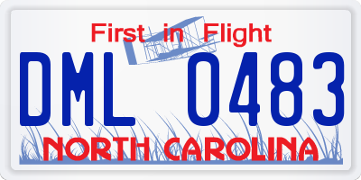 NC license plate DML0483