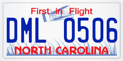 NC license plate DML0506