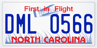 NC license plate DML0566
