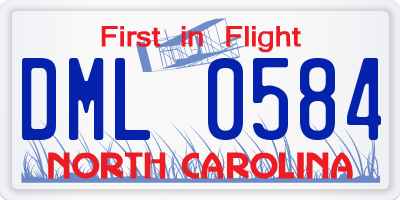 NC license plate DML0584