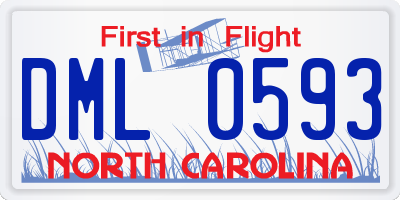 NC license plate DML0593