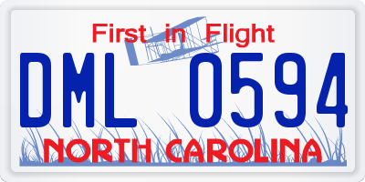 NC license plate DML0594