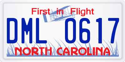 NC license plate DML0617