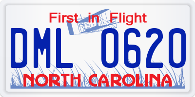 NC license plate DML0620
