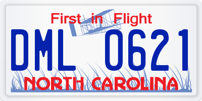 NC license plate DML0621