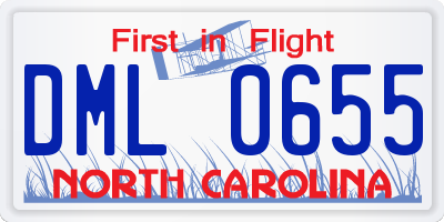 NC license plate DML0655