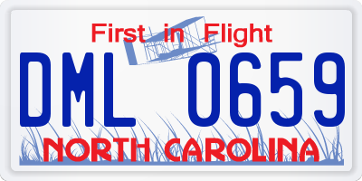 NC license plate DML0659