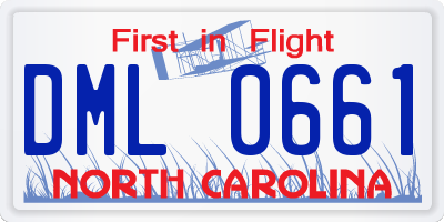 NC license plate DML0661