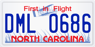 NC license plate DML0686