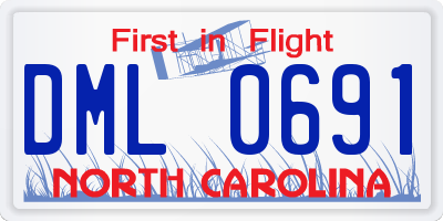 NC license plate DML0691