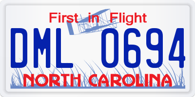 NC license plate DML0694
