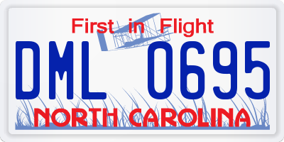 NC license plate DML0695
