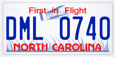 NC license plate DML0740