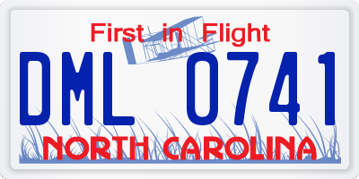 NC license plate DML0741