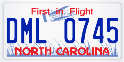 NC license plate DML0745