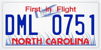 NC license plate DML0751