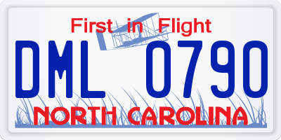 NC license plate DML0790