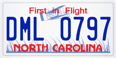 NC license plate DML0797