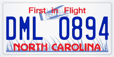 NC license plate DML0894