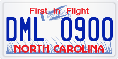 NC license plate DML0900