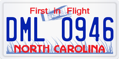 NC license plate DML0946