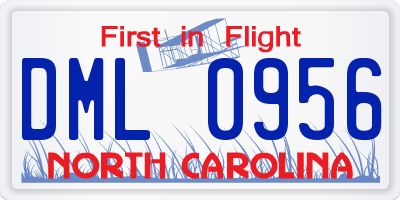 NC license plate DML0956