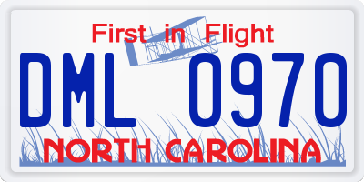 NC license plate DML0970