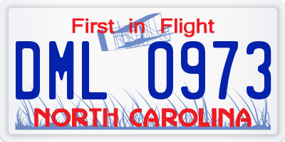 NC license plate DML0973