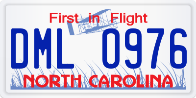 NC license plate DML0976