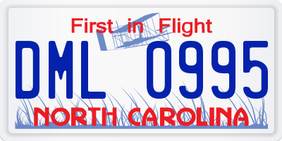 NC license plate DML0995