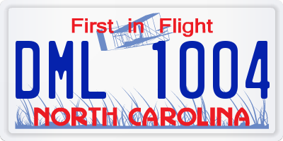 NC license plate DML1004