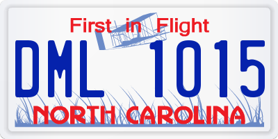 NC license plate DML1015