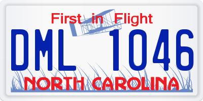 NC license plate DML1046