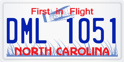NC license plate DML1051