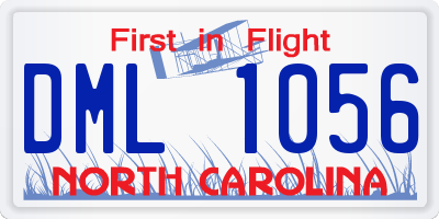NC license plate DML1056