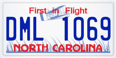 NC license plate DML1069