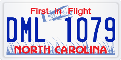 NC license plate DML1079
