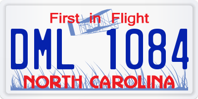 NC license plate DML1084