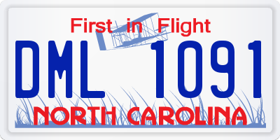 NC license plate DML1091