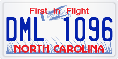NC license plate DML1096