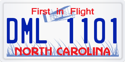 NC license plate DML1101
