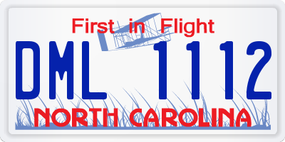 NC license plate DML1112