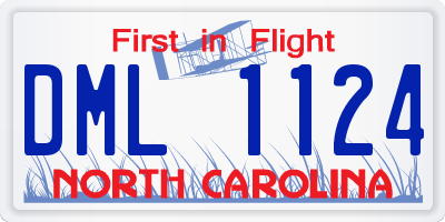 NC license plate DML1124