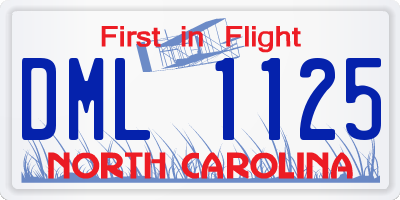 NC license plate DML1125