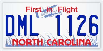 NC license plate DML1126