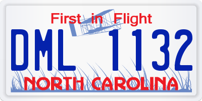 NC license plate DML1132