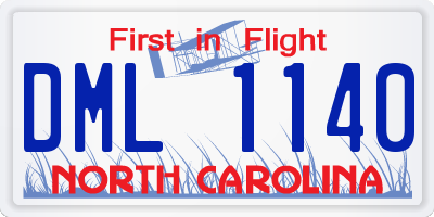 NC license plate DML1140