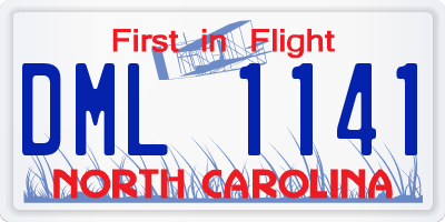 NC license plate DML1141