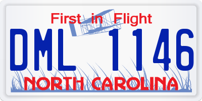 NC license plate DML1146